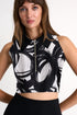 Shan Sofia Zipped Sleeveless Cropped Polo Top